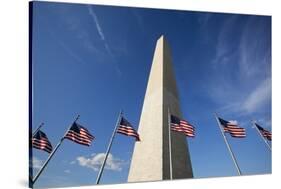 American Flags Encircling Washington Monument-Paul Souders-Stretched Canvas