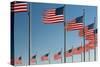 American Flags Flying at the Washington Monument, Washington Dc.-Jon Hicks-Stretched Canvas