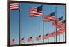 American Flags Flying at the Washington Monument, Washington Dc.-Jon Hicks-Framed Photographic Print