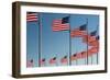 American Flags Flying at the Washington Monument, Washington Dc.-Jon Hicks-Framed Photographic Print