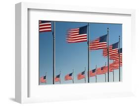 American Flags Flying at the Washington Monument, Washington Dc.-Jon Hicks-Framed Photographic Print