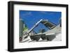 American Flags Framed Through Jet Wings, San Diego, California, USA-Richard Duval-Framed Photographic Print