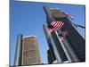 American Flags, General Motors Corporate Headquarters, Renaissance Center, Detroit, Michigan, Usa-Paul Souders-Mounted Photographic Print