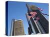 American Flags, General Motors Corporate Headquarters, Renaissance Center, Detroit, Michigan, Usa-Paul Souders-Stretched Canvas
