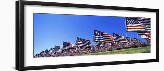 American Flags in Memory of 9/11, Pepperdine University, Malibu, California, USA-null-Framed Premium Photographic Print