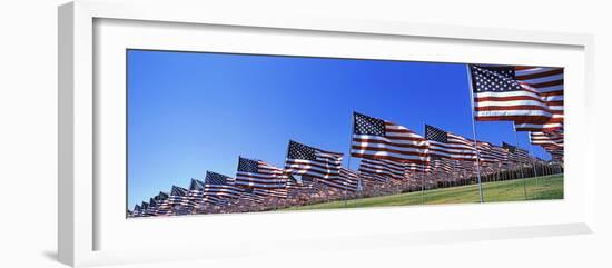 American Flags in Memory of 9/11, Pepperdine University, Malibu, California, USA-null-Framed Photographic Print