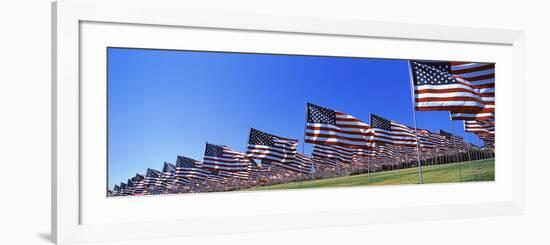 American Flags in Memory of 9/11, Pepperdine University, Malibu, California, USA-null-Framed Photographic Print