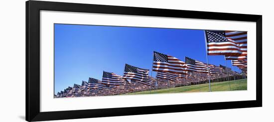 American Flags in Memory of 9/11, Pepperdine University, Malibu, California, USA-null-Framed Photographic Print