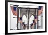 American Flags Lining Brooklyn Bridge-null-Framed Photographic Print