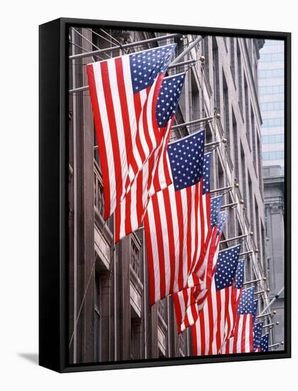 American Flags on Fifth Avenue, New York City-null-Framed Stretched Canvas