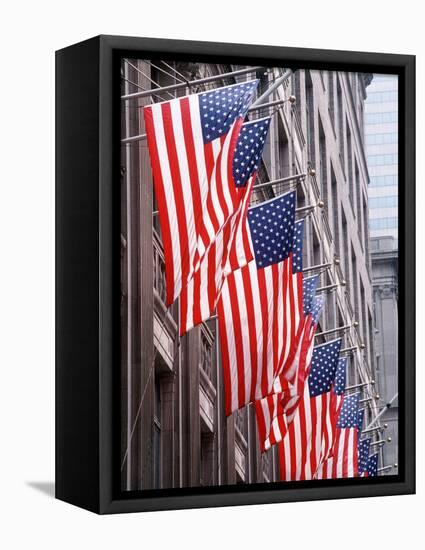 American Flags on Fifth Avenue, New York City-null-Framed Stretched Canvas