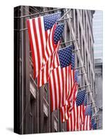 American Flags on Fifth Avenue, New York City-null-Stretched Canvas