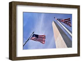 American Flags Surrounding the Washington Memorial on the National Mall in Washington Dc.-1photo-Framed Photographic Print