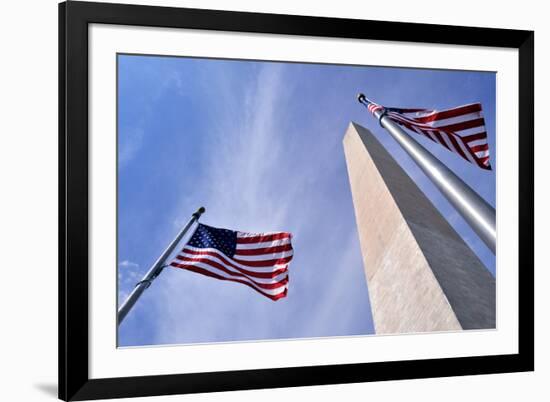 American Flags Surrounding the Washington Memorial on the National Mall in Washington Dc.-1photo-Framed Photographic Print