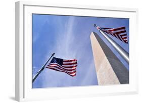 American Flags Surrounding the Washington Memorial on the National Mall in Washington Dc.-1photo-Framed Photographic Print