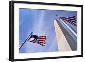 American Flags Surrounding the Washington Memorial on the National Mall in Washington Dc.-1photo-Framed Photographic Print