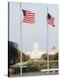 American Flags, the Capitol Building, Capitol Hill, Washington D.C.-Christian Kober-Stretched Canvas