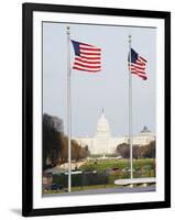 American Flags, the Capitol Building, Capitol Hill, Washington D.C.-Christian Kober-Framed Photographic Print