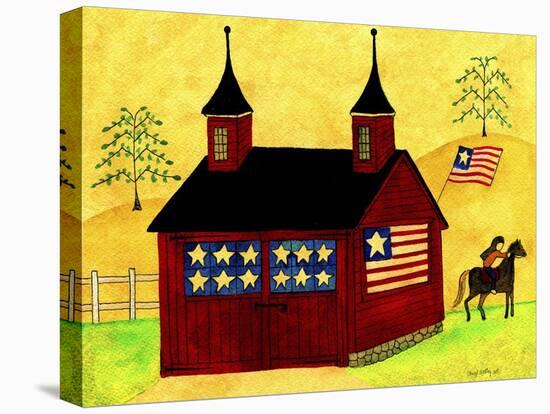 American Folk Art Barn-Cheryl Bartley-Stretched Canvas