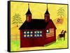 American Folk Art Barn-Cheryl Bartley-Framed Stretched Canvas