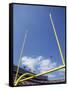 American Fooball Flying Through the Goalposts-null-Framed Stretched Canvas