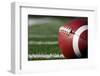 American Football close up on Field with Yard Lines in the Distance-33ft-Framed Photographic Print