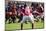 American Football Game with out of Focus Players in the Background-melis-Mounted Photographic Print