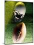 American Football Helmet and a Football-null-Mounted Photographic Print