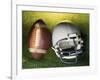 American Football Helmet and a Football-null-Framed Photographic Print