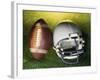 American Football Helmet and a Football-null-Framed Photographic Print