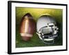 American Football Helmet and a Football-null-Framed Photographic Print