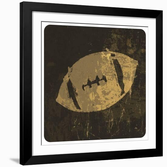 American Football Illustration. With Grunge Texture-pashabo-Framed Art Print