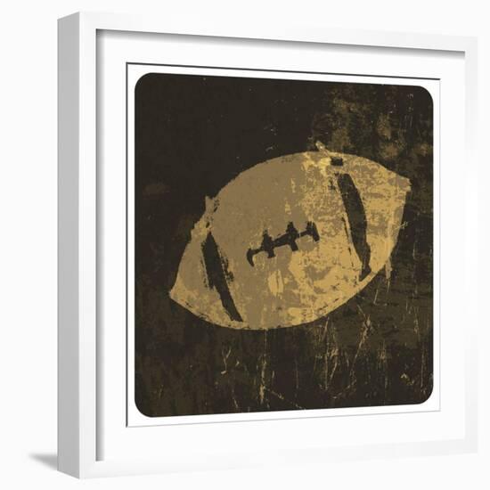 American Football Illustration. With Grunge Texture-pashabo-Framed Art Print