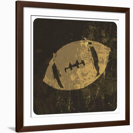 American Football Illustration. With Grunge Texture-pashabo-Framed Art Print