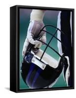 American Football Player Holding His Helmet-Chris Trotman-Framed Stretched Canvas