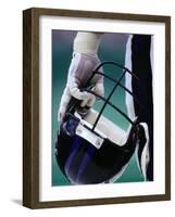 American Football Player Holding His Helmet-Chris Trotman-Framed Photographic Print