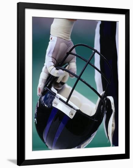 American Football Player Holding His Helmet-Chris Trotman-Framed Photographic Print