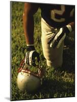 American Football Player Kneeling on the Field-null-Mounted Photographic Print