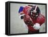 American Football Player Reaching for the Ball-null-Framed Stretched Canvas