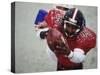 American Football Player Reaching for the Ball-null-Stretched Canvas