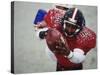 American Football Player Reaching for the Ball-null-Stretched Canvas