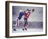 American Football Player Reaching for the Ball-null-Framed Photographic Print