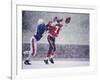 American Football Player Reaching for the Ball-null-Framed Photographic Print