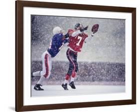 American Football Player Reaching for the Ball-null-Framed Photographic Print