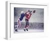 American Football Player Reaching for the Ball-null-Framed Photographic Print