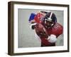 American Football Player Reaching for the Ball-null-Framed Photographic Print