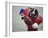 American Football Player Reaching for the Ball-null-Framed Photographic Print