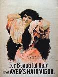 For Beautiful Hair Use Ayer's Hair Vigor' (Colour Litho)-American-Giclee Print
