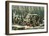 American Forest Scene, Maple Sugaring, 1856-Currier & Ives-Framed Giclee Print