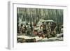 American Forest Scene, Maple Sugaring, 1856-Currier & Ives-Framed Giclee Print